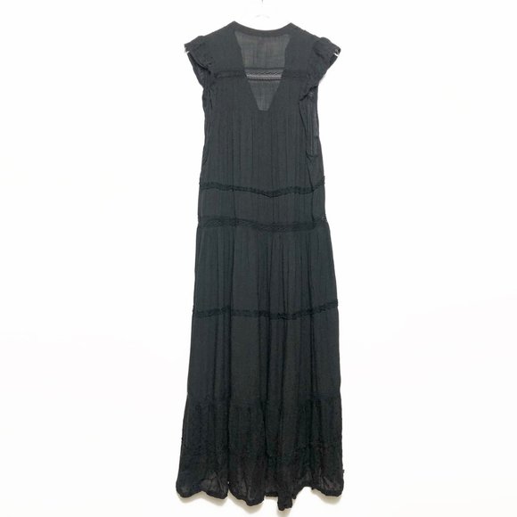 EUC Free People Black Sheer Midnight Midi Dress - Picture 9 of 10